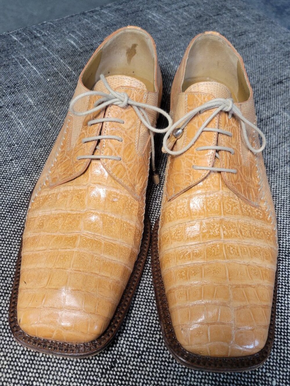 Altobelli Crocodile Style Exotic Leather Oxford Shoes Spain Men's 11.5